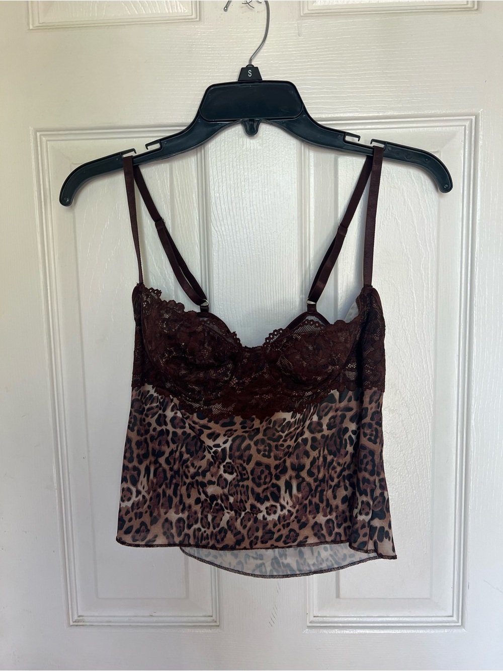 Brown Lace & Leopard Print Camisole